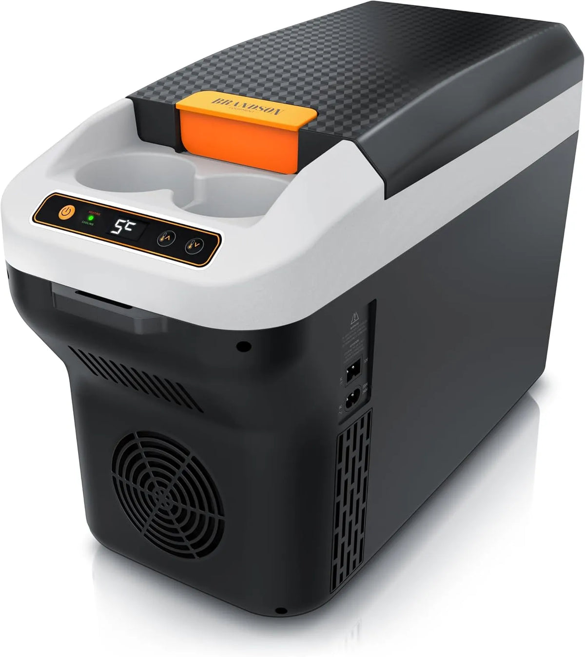 Brandson, Chladničky, Elektrická chladicí skříň 10L - 230 V síťové napětí a 12 V palubní napětí, Šedá, 10L, 230 V, 12 V, 48 x 21