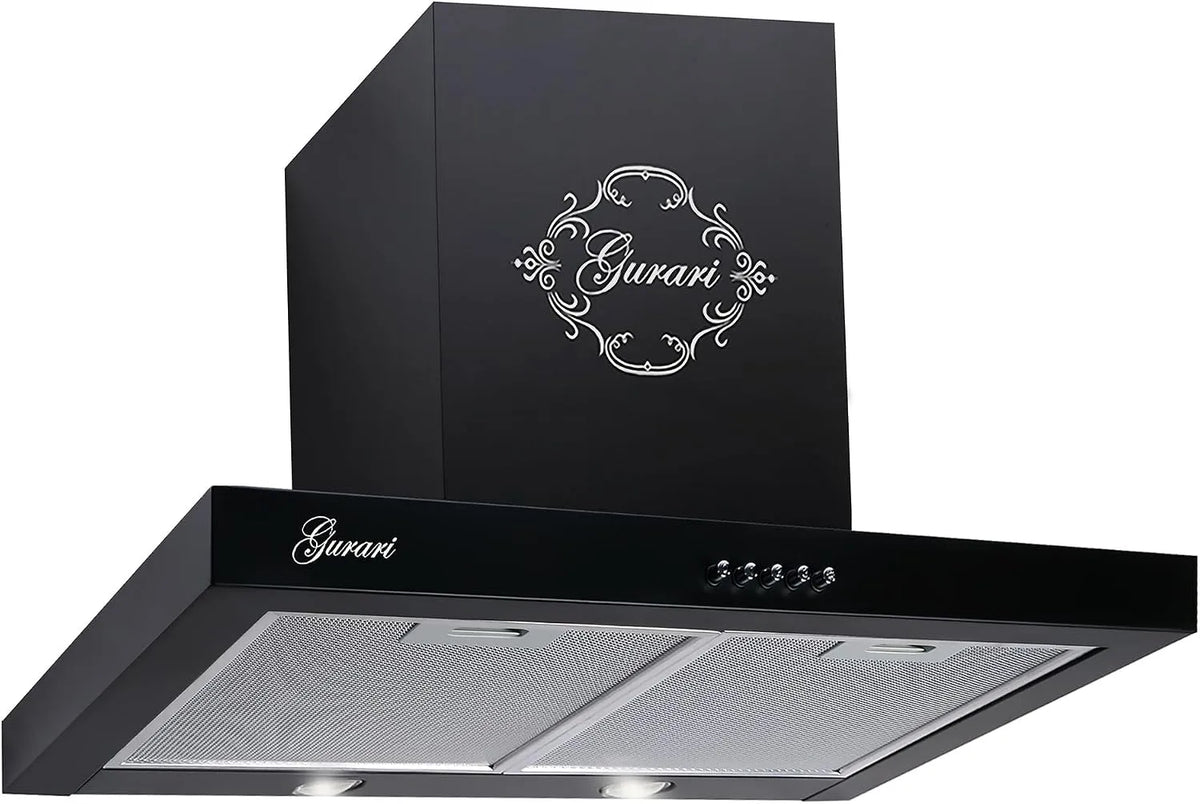 Gurari, Nástěnné digestoře, nástěnná kapota GCH F 461 BL 6 černá kapuce 60 cm, Černá / stříbrná, 60 cm, 150 mm, 120 mm, 600 mm