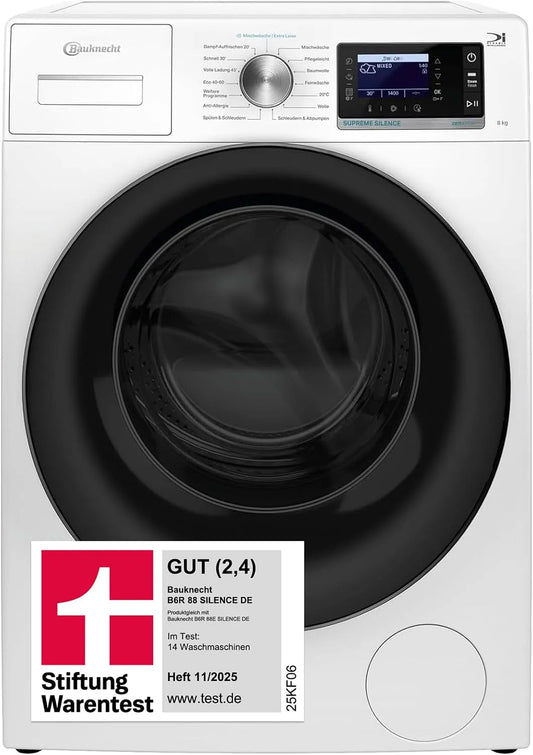 Bauknecht A-20, Pračky, pračka 8kg, Stiftung Warentest GUT (2.4), Supreme Silence, EEK %, 1400 ot. /, Bílá, 8kg, 3 V, 60 dB