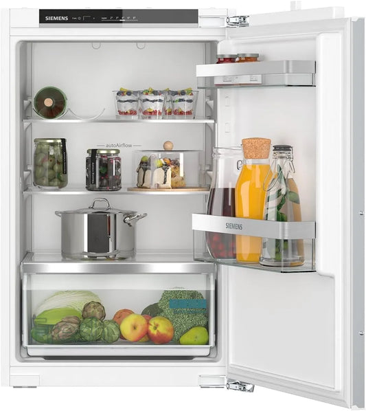 Siemens KI21RVFE0 iQ300, Kombinované chladničky s mrazákem, built- in lednice, integrovatelná lednička bez mrazáku 88x56 cm, 136L chladicí, Bílá