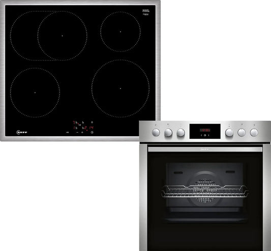 Neff EDX4I0 E1CCD2AN4, Sety sporáku a trouby, sporák, sestávající z sporáku, 60 x 60 cm, EasyClean cleaning, Circotherm, LED, Černá