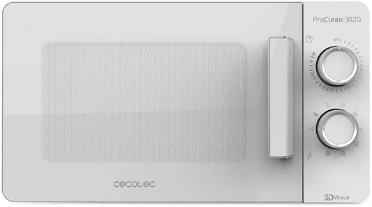 Cecotec, Samostatné mikrovlnné trouby, mikrovlnná trouba s grilem ProClean 3020, 20L - Kapacita, Černá / stříbrná, 20L, 700 W, 6 v