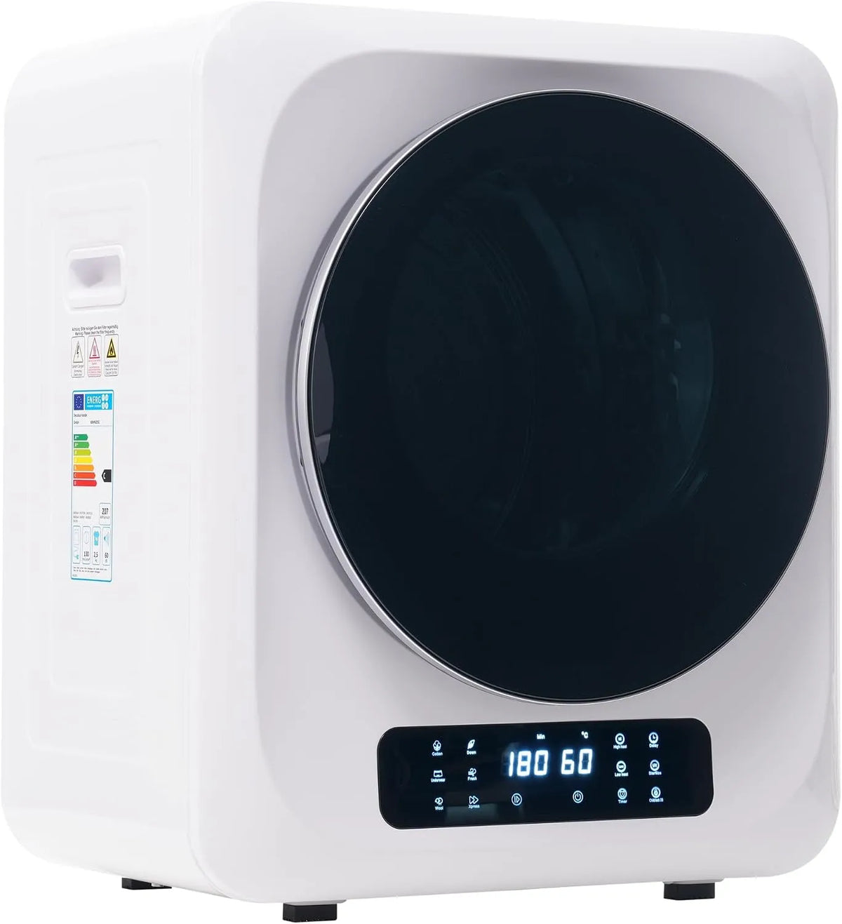 kozamas, Odvětrávací sušičky, Sušička na vysoušeč výfukových plynů 3kg (4kg), 850W, nerezová ocel, 6 programů, Stříbro / bílé, 3kg, 4kg