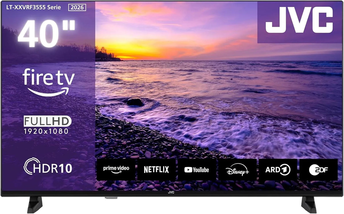 JVC LT-40VRF3555, Chytré televizory, TV 40 palců Požární TV s Full HD rozlišení Smart TV, Černá, 40V, Full HD, 100 cm