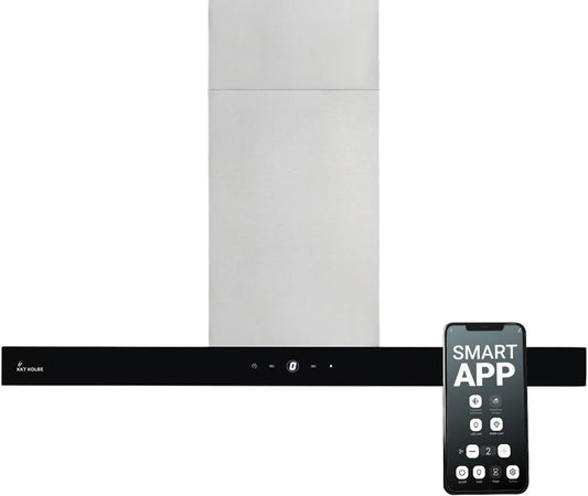 KKT KOLBE, Ostrůvkové digestoře, KKT Piston Filler rozsah kapota 90cm, Černá / stříbrná, 90cm, 20 l, 70 cm