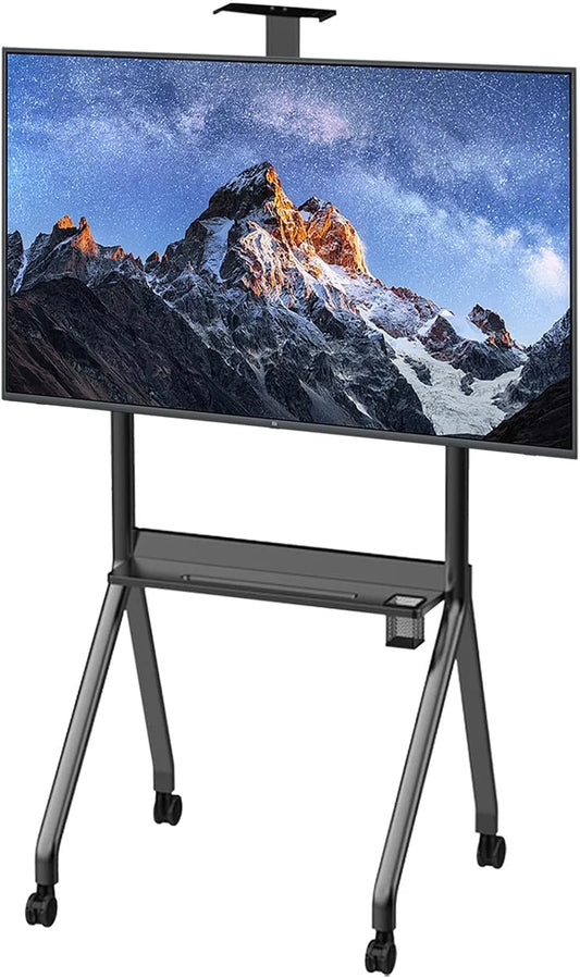 QYMYOZ, Stojanové nohy, Vozík na mobilní TV, nastavitelný, s montáží pro velké televize, přenosná, Černá, 264 l, 330 l, OLED, 4K