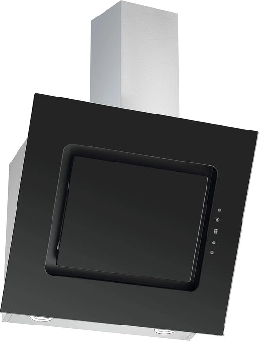 respekta CH99040-60S, Nástěnné digestoře, Regarda s bezprůhledným rozsahem hlavy / kapota šikmá 60 cm / nerezová ocel se, Černá, 60 cm, 63 dB