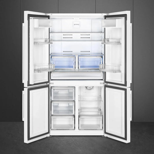 Smeg FQ60BDE, Kombinované chladničky s mrazákem, Frigorifero libera installazione, Bílá, 1820 x 908 x 705 mm, 376L, 196L, 37 dB
