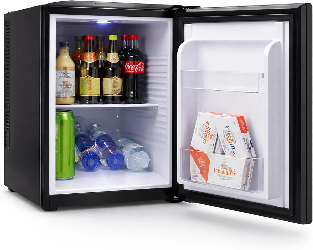 Syntrox Germany, Minichladničky, 52L Mini lednička, tichá, LED vnitřní osvětlení, lednička na nápoje, malá, Černá, 52L, 2 v, 402 x 487 x 537 mm