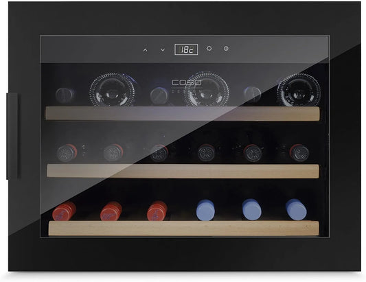 Caso, Vestavné vinotéky, WineSafe 18 EB černá Design Built- in Wine Lednice s kompresní technologií pro 18, Černá, 18 l, 310 mm, 31 cm