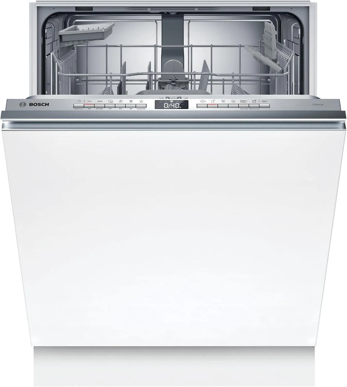 Bosch SMV4HTX14E, Myčky nádobí, 60 cm, ova série 4 Plně integrovaná myčka nádobí, Smart Start, VarioFlex Koše, Stříbrná, 81, 5 cm