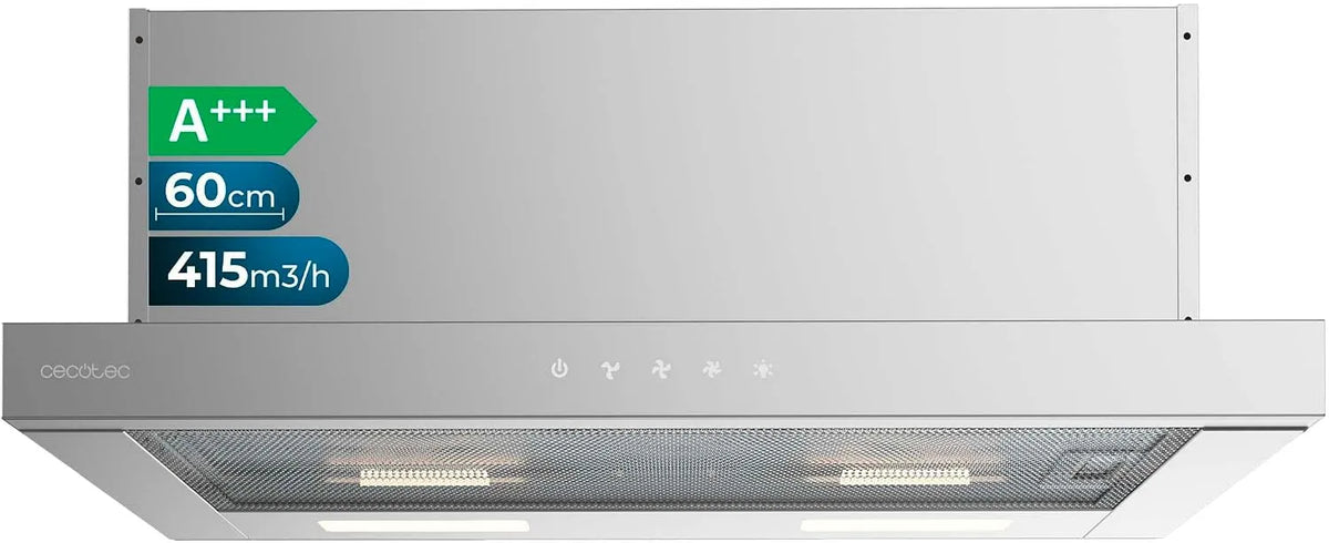 Cecotec, Digestoře, Bolero Flux TLT 604000 Teleskopická kapuce, 60 cm, nerezová ocel, A + + +, sací, Stříbrná, 5v