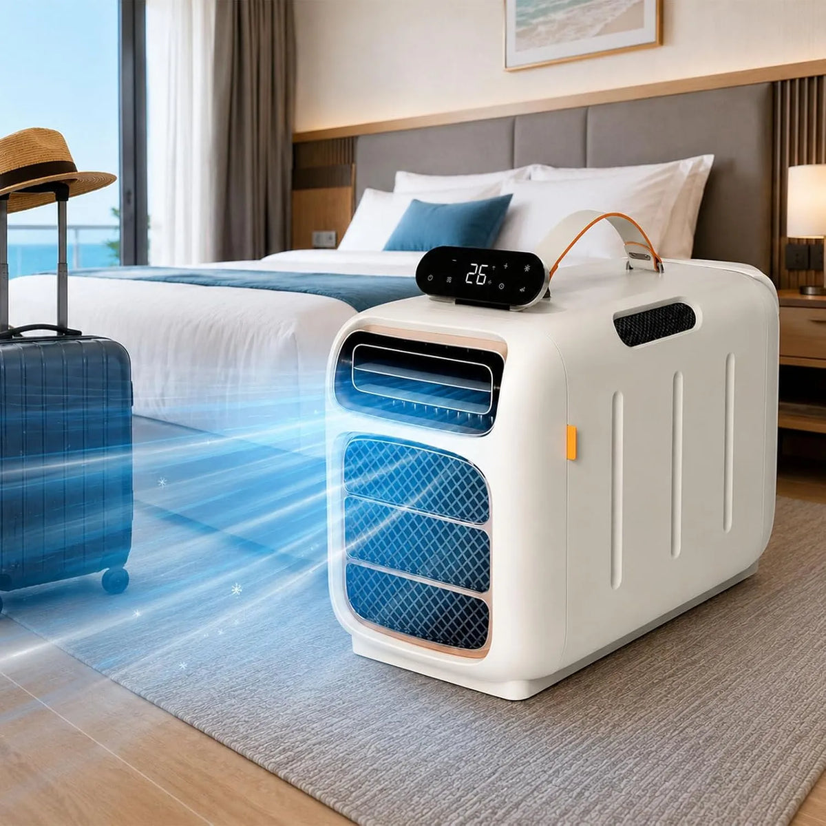 Generic, Mobilní klimatizace, 450W přenosná klimatizace 4700 BTU Kompaktní mobilní AC jednotka pro stan RV, Bílá, 450W, 4700 BTU, 45dB, 1 v