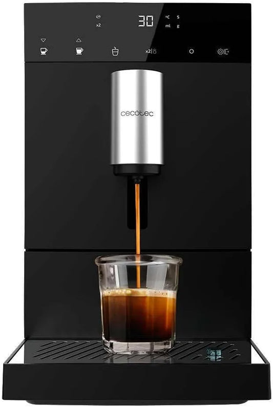 Cecotec, Stroje na přípravu kávy a espresso, Superautomatic Coffee Machine Cremmaet Compact, 19 Bar, 1.1L, Černá / stříbrná, 150 g