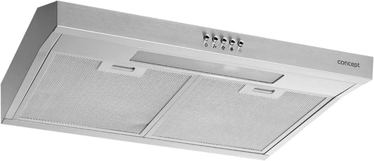 Concept OPP1260, Podstavné digestoře, Koncept řady kapuce 60cm s LED osvětlením a 3 úrovněmi výkonu podkapoty 135 m3, Stříbrná, 60cm, 67W, 82mm