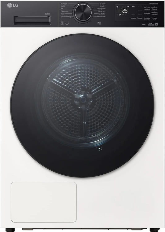 LG RT10X7P, Sušičky s tepelným čerpadlem, vysoušeč tepelných čerpadel (10 kg, třída energie C) s AI sušičkou, Turbodie, Bílá, 10X7, 10 kg, 5 kg