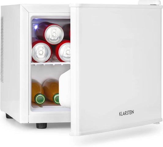 Klarstein, Minichladničky, Mini Lednice Tichý pro pokoje, kempování a kosmetika, Lednice Malé, tajné skrýš, Bílá, 17 L, 26 dB, 50W, 5 x 33