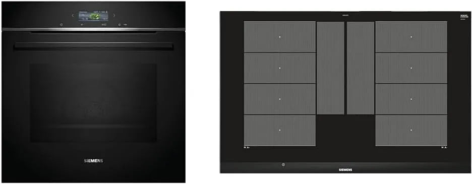 Siemens HB774G1B1 iQ700, Trouby, Smarter Built- in Pevník, 60 x 60 cm & EX875LYC1E Induction Cooktop (Aumark), Černá, 774G, 60 x 60 cm, 875L