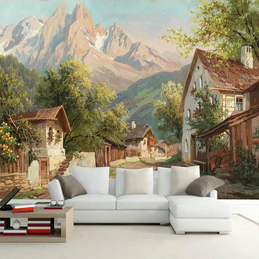 ZEZILE, Film, foto tapety Evropská Pastoral Land Countryside olejomalby Restaurace Cafe Obývací, Černá, 300x210cm, 118 x 83