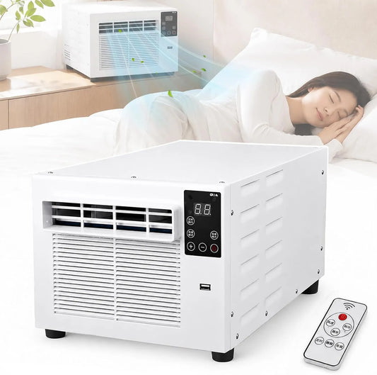 HCAUYNN 24-35dB 1-12H, Mobilní klimatizace, Tichý mobilní klimatizace s Timer, kancelář, pokoj pro hosty, Bílá, 35dB, 750W, 280W