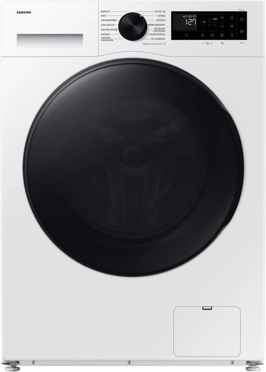 Samsung WD11DG5B15BEET, Pračky, pračka Crystal Wifi, 11 + 6 kg, Ecobublina, čistič páry, AI energetický režim, Bílá, 6 kg, 60 L