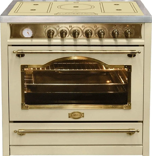 Kaiser, Sporáky, Empire HC 93655 Retro sporák s indukční varnou deskou 90cm Ivory Range Coocker, Černá, 90cm, 220 × 400 mm, 3, 0 kW, 6 kW