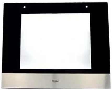 Whirlpool, Provozní panely, Hot vanou Originální venkovní sklo pro troubu, sporák, 20 x 595 x 482 mm, ocel, Černá / stříbrná