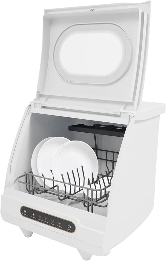 Levkitch, Stolní myčky nádobí, Pračka s 5L vodní nádrží, 2 programy 360 ° rotační vodní tryska, Černá, 5L, 800W, 41 x 46 x 46cm, 220V