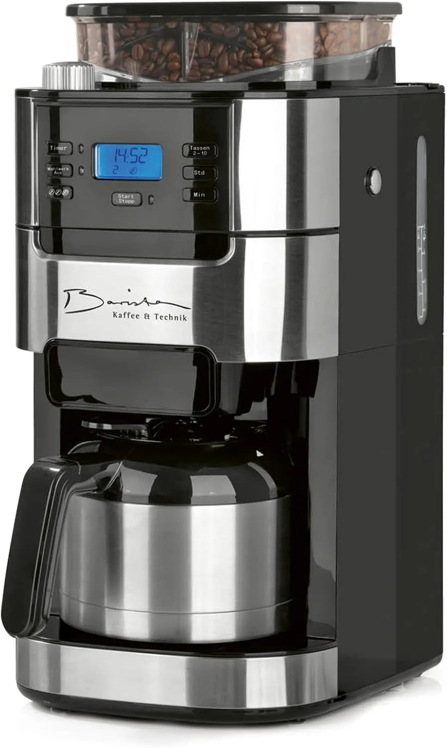 Barista Kaffee & Technik, Filtrační kávovary, Barista filtrační kávovar s nastavitelnou mlýn & termosky, Černá / stříbrná