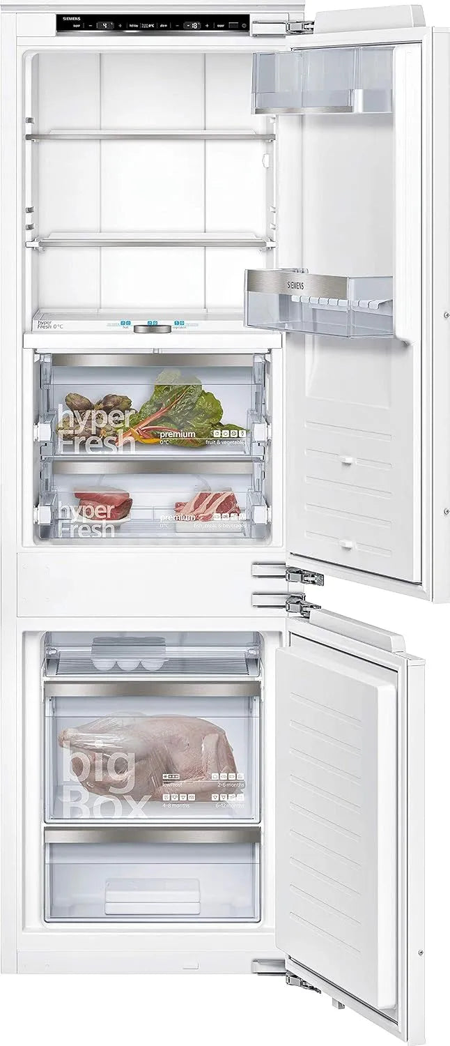 Siemens KI84FPDD0 iQ700, Kombinované chladničky s mrazákem, built- in lednice- mrazák, 195 kWh za rok, 233 L, low frost, hyperFresh 0 °, Big, Černá