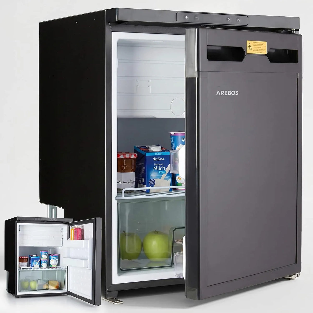 Arebos, Minichladničky, Motorový kompresor Lednice 65L s mrazákem, Bílá, 65L, 12V, 24V, 230V