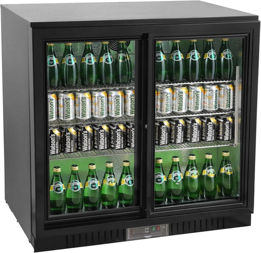 METRO Professional GBC3102, Minichladničky, Bar Lednice, Hliník / sklo, 198 L, Klimatizace, s blokem, 2- dveře, černá