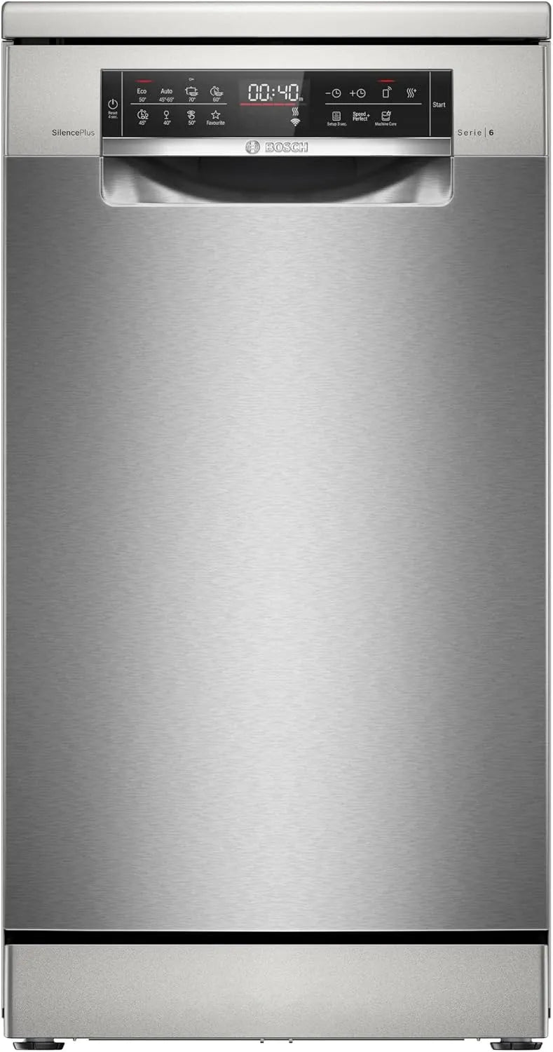 Bosch SPS6EMI21E, Myčky nádobí, ova série 6 Volně stojící myčky nádobí 45 cm, Smart Start, Koš VarioFlex, Vak, Bílá, 6 V, 45 cm, 44 dB, 51 kW